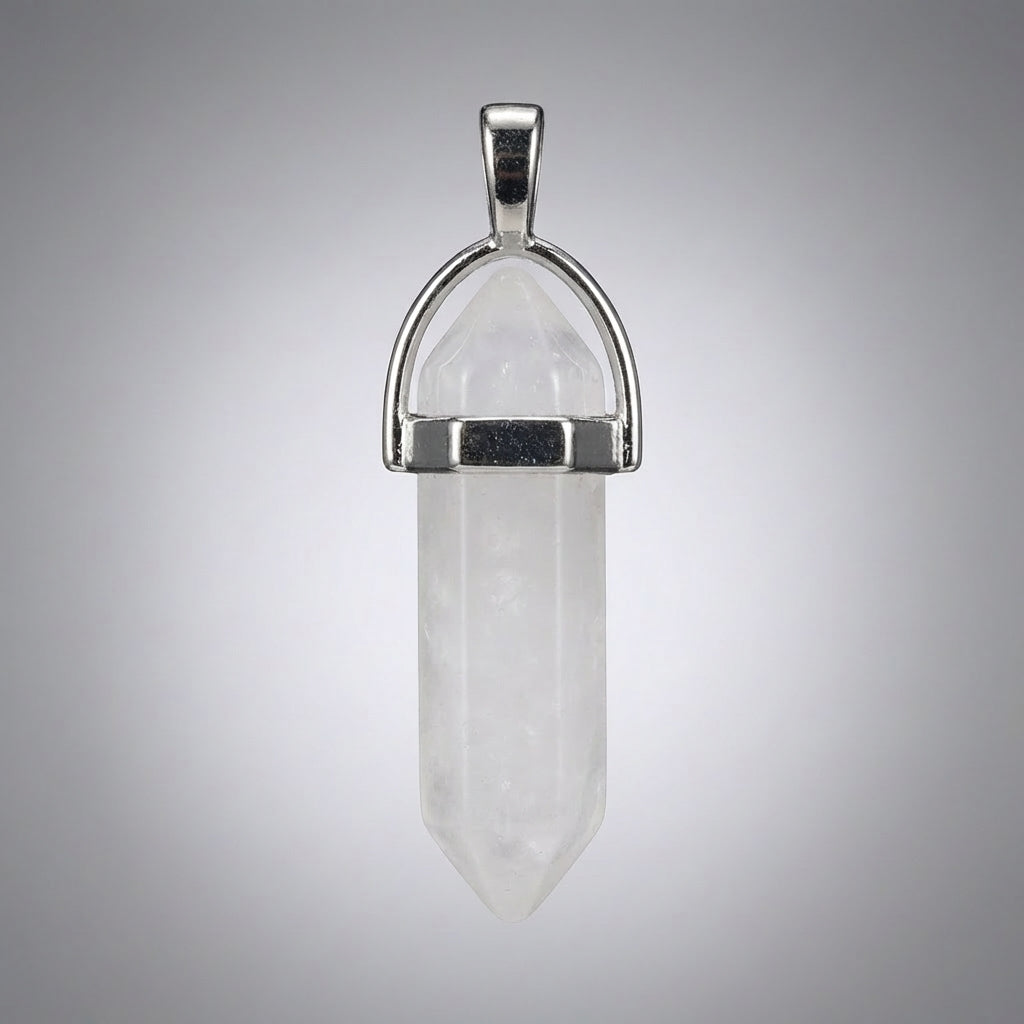 Bergkristall Anhänger Doppelspitze mit Öse