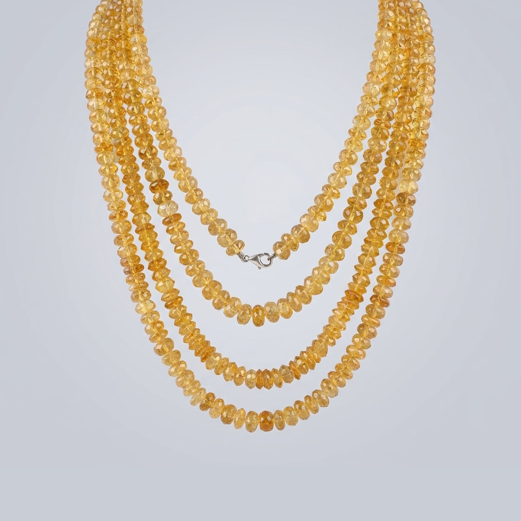 Citrin Halskette facettiert