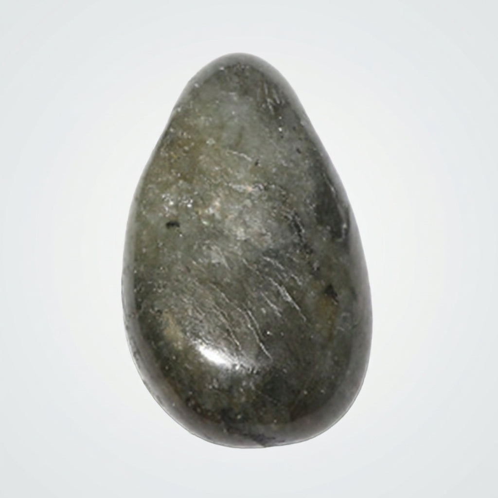 Labradorittrommelstein gebohrt